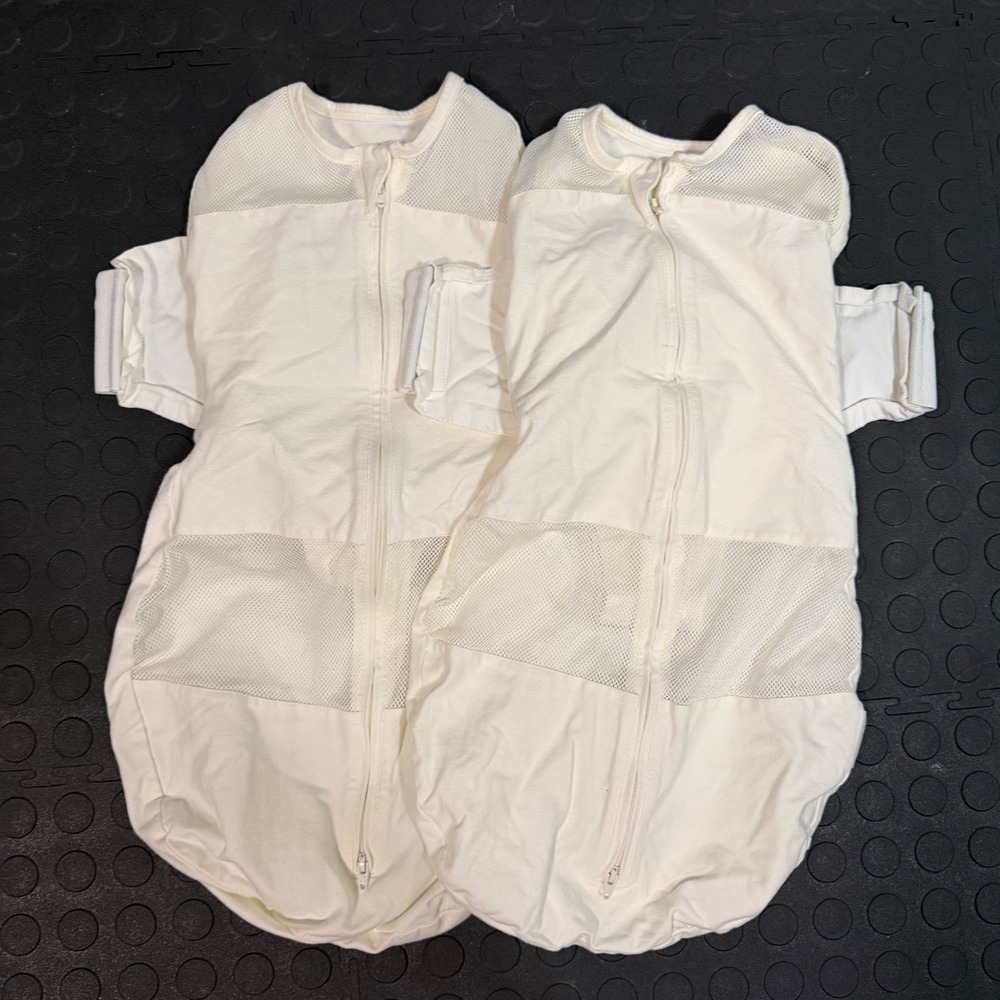 Happiest Baby SNOO Sack Swaddle 2-Pack Ivory Organic Cotton Size Medium
